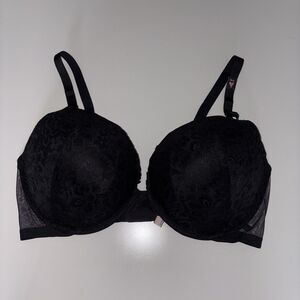 VICTORIA'S SECRET  Black Lace Push-Up Bra 38 DDD NWT Convertible Straps